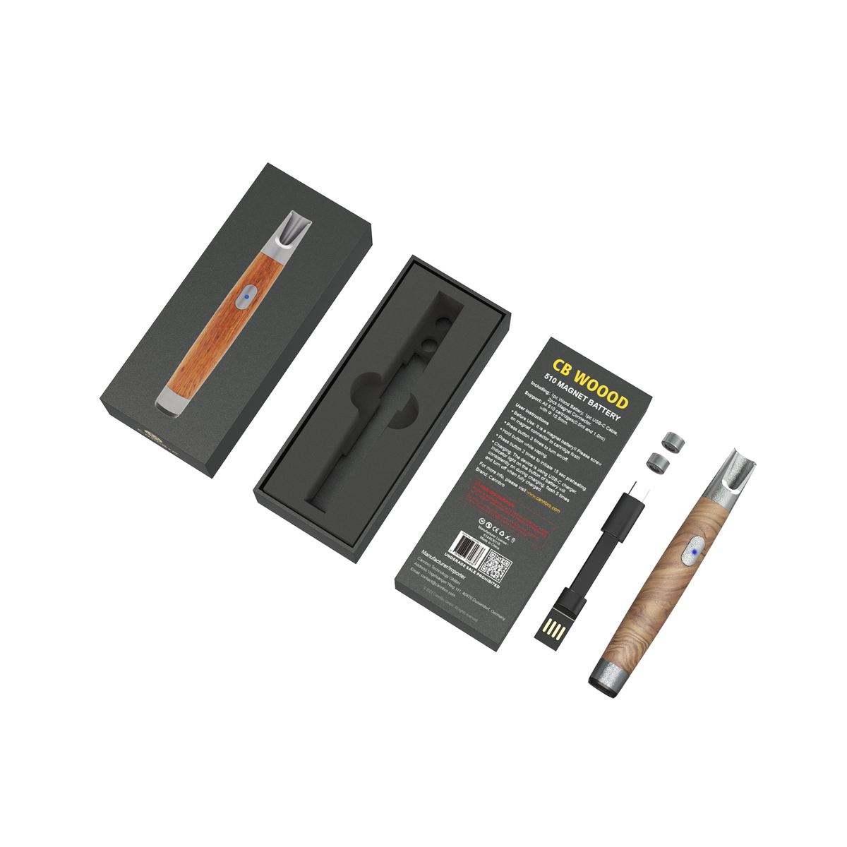 510 Push Battery-Wooden Edition (P160)